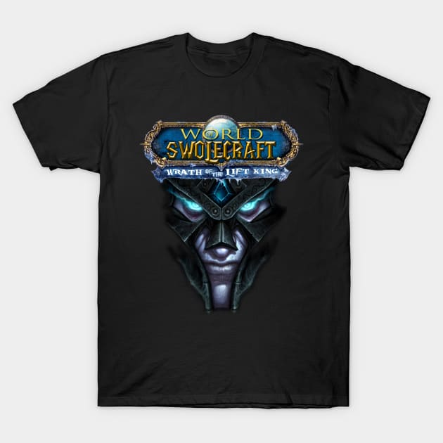 World of Swolecraft: Wrath of the Lift King v2 T-Shirt by Christastic